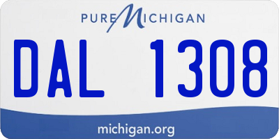 MI license plate DAL1308