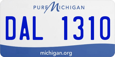 MI license plate DAL1310