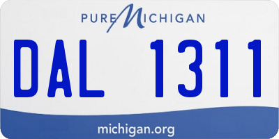 MI license plate DAL1311