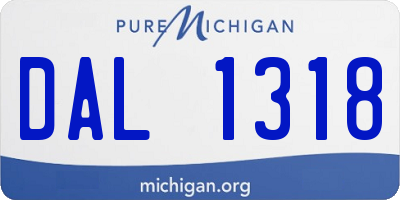 MI license plate DAL1318