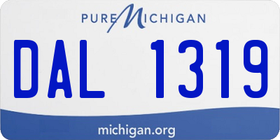MI license plate DAL1319
