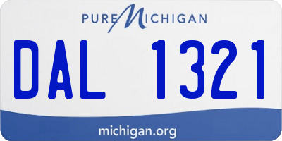 MI license plate DAL1321