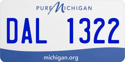 MI license plate DAL1322