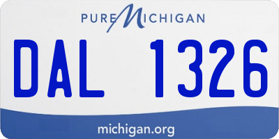 MI license plate DAL1326