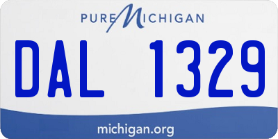 MI license plate DAL1329