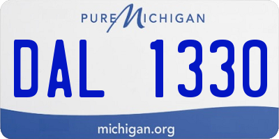 MI license plate DAL1330