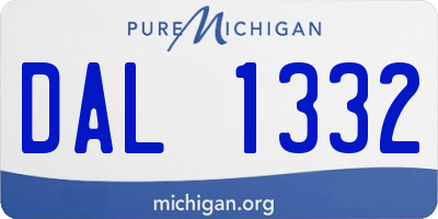 MI license plate DAL1332