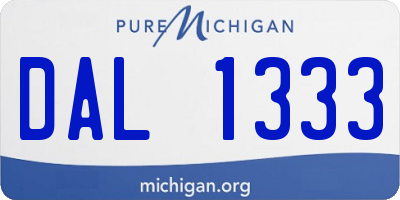 MI license plate DAL1333
