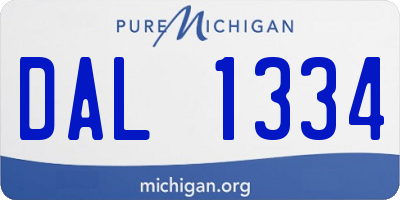 MI license plate DAL1334