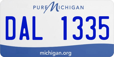 MI license plate DAL1335