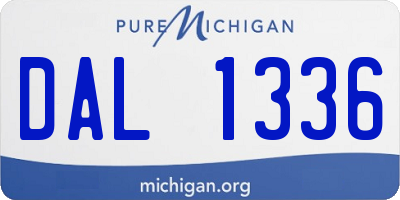 MI license plate DAL1336