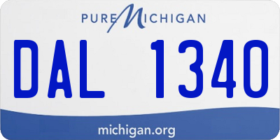 MI license plate DAL1340