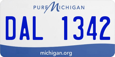 MI license plate DAL1342
