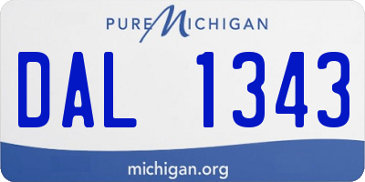 MI license plate DAL1343