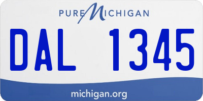 MI license plate DAL1345