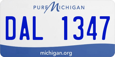 MI license plate DAL1347