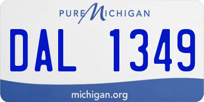 MI license plate DAL1349