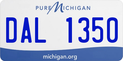 MI license plate DAL1350