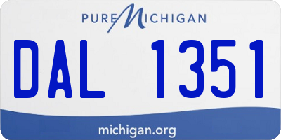 MI license plate DAL1351