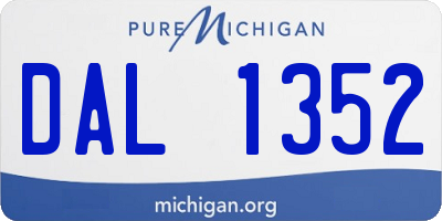 MI license plate DAL1352