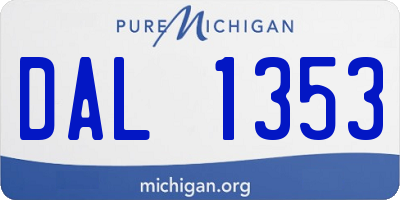 MI license plate DAL1353