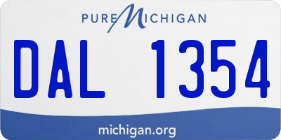 MI license plate DAL1354