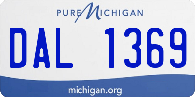 MI license plate DAL1369