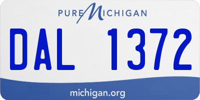MI license plate DAL1372
