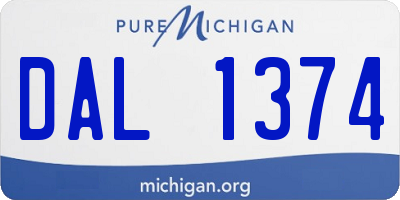 MI license plate DAL1374