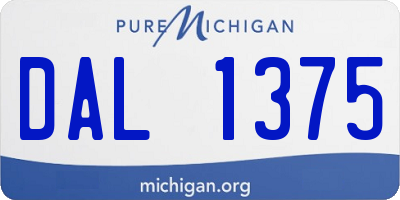 MI license plate DAL1375