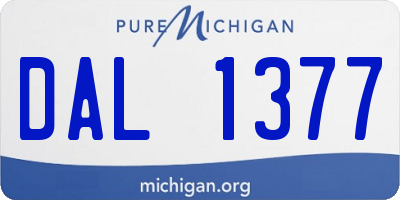 MI license plate DAL1377