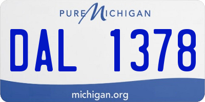MI license plate DAL1378