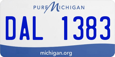 MI license plate DAL1383