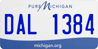 MI license plate DAL1384