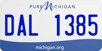 MI license plate DAL1385