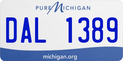 MI license plate DAL1389
