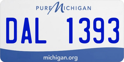 MI license plate DAL1393