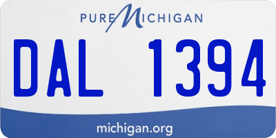 MI license plate DAL1394