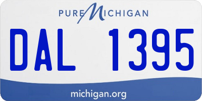 MI license plate DAL1395