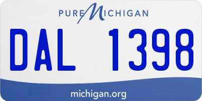 MI license plate DAL1398