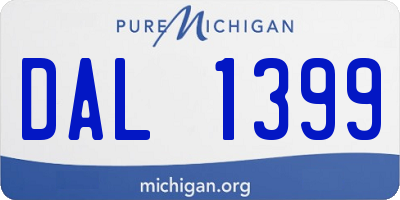 MI license plate DAL1399