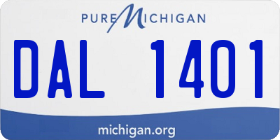 MI license plate DAL1401