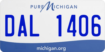 MI license plate DAL1406