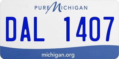 MI license plate DAL1407