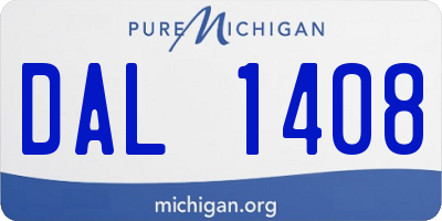 MI license plate DAL1408
