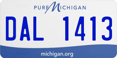 MI license plate DAL1413