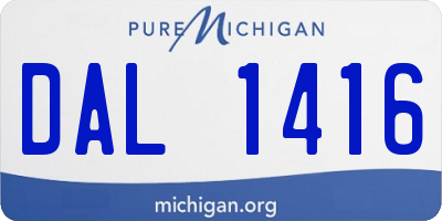 MI license plate DAL1416