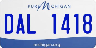 MI license plate DAL1418