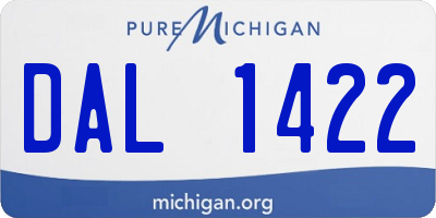 MI license plate DAL1422