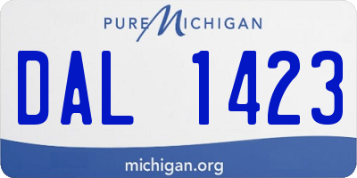 MI license plate DAL1423